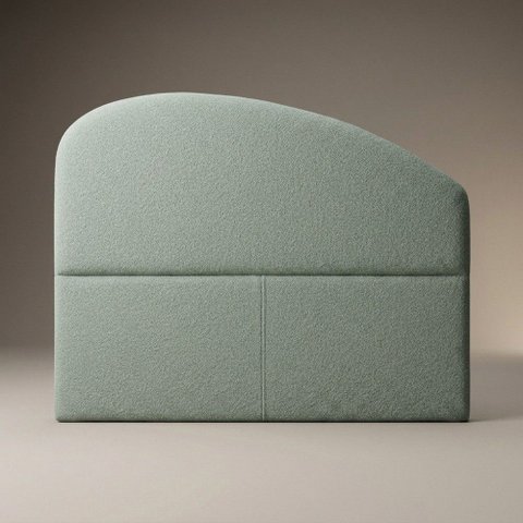 Cabeceira Cama Box Queen Colli 160cm Estofada Orgânica Moderna Bouclê Verde Menta - Abmaza