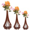 Ver imagem 1 de Vaso de Chão Decorativo Grande Mdf Ibiza:marrom/kit com 3 - 90x28cm, 75x23cm e 60x18cm