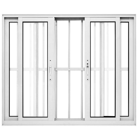 Janela de Correr Alumínio Branco 04 Folhas c/Grade Maxx - 100x120