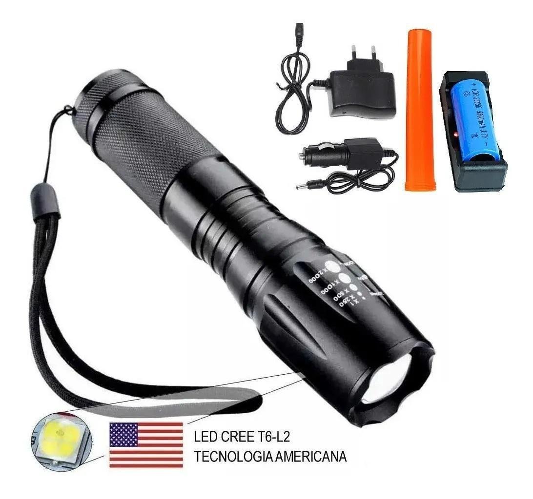 Lanterna Tática Militar X900 Recarregável Police Com Zoom - 3
