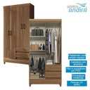Ver imagem 5 de Guarda Roupa Solteiro 4 Portas com Pés Fit Jequitibá Acetinado - Santos Andirá
