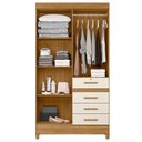 Ver imagem 3 de Guarda Roupa Solteiro Ambiente Sobral 4 Portas Freijó Off White - Moval