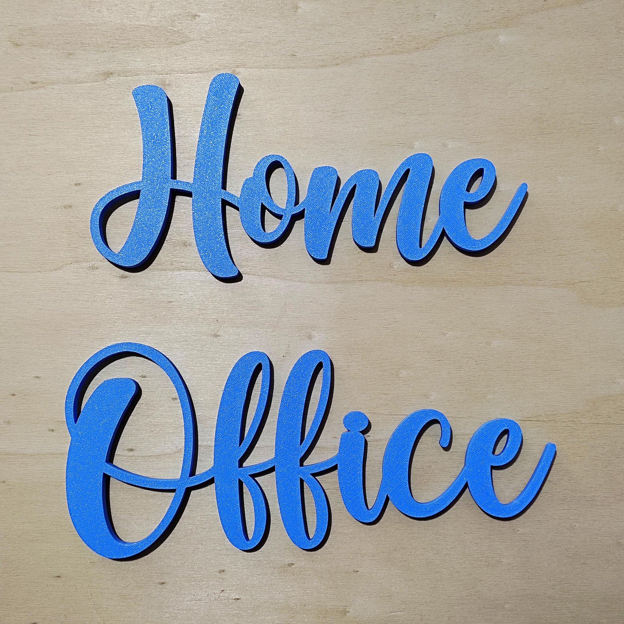 Quadro/ Quadrinho Home Office - Adorno De Parede, Lettering, 3D - Toque 3D:Azul Claro - 3