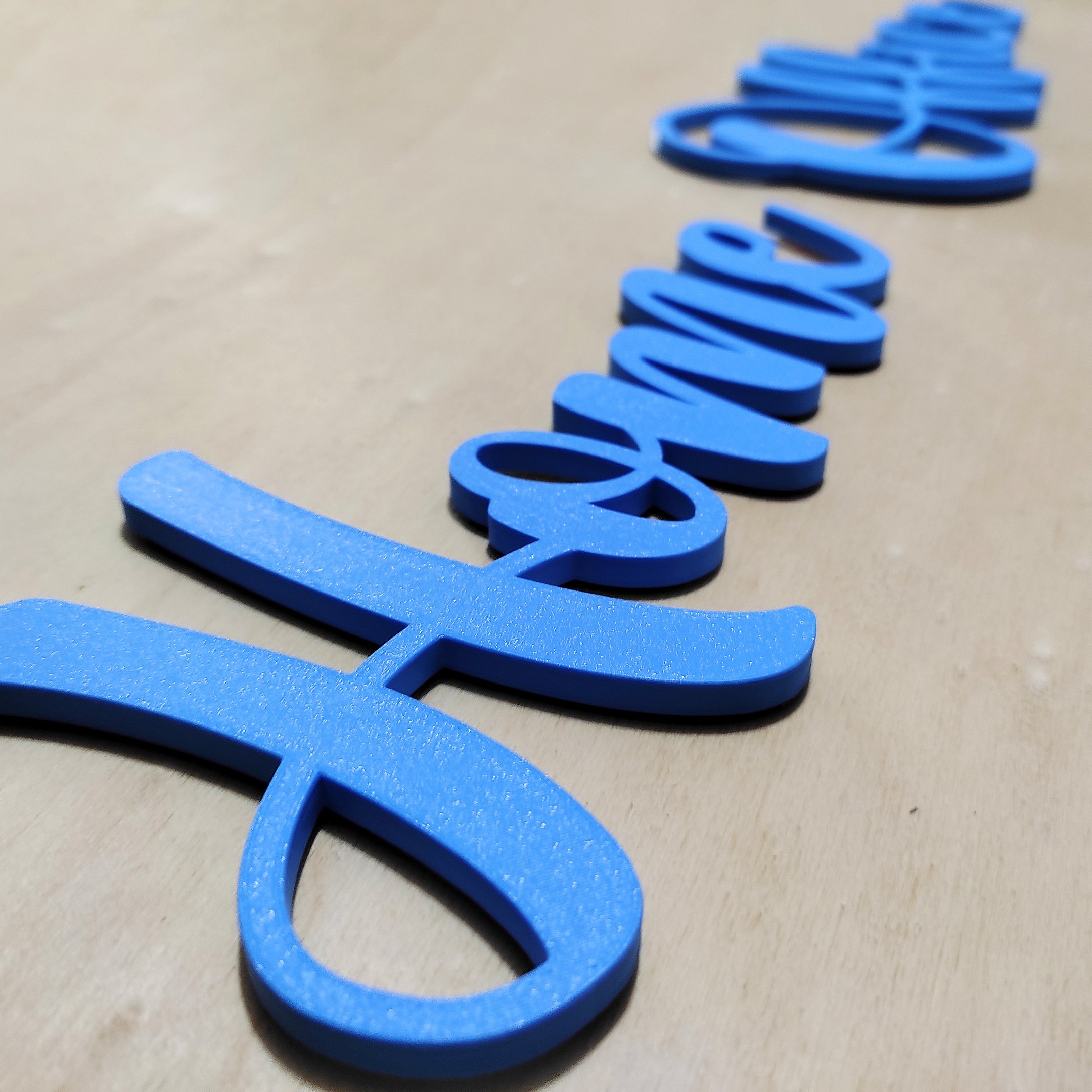 Quadro/ Quadrinho Home Office - Adorno De Parede, Lettering, 3D - Toque 3D:Azul Claro - 2