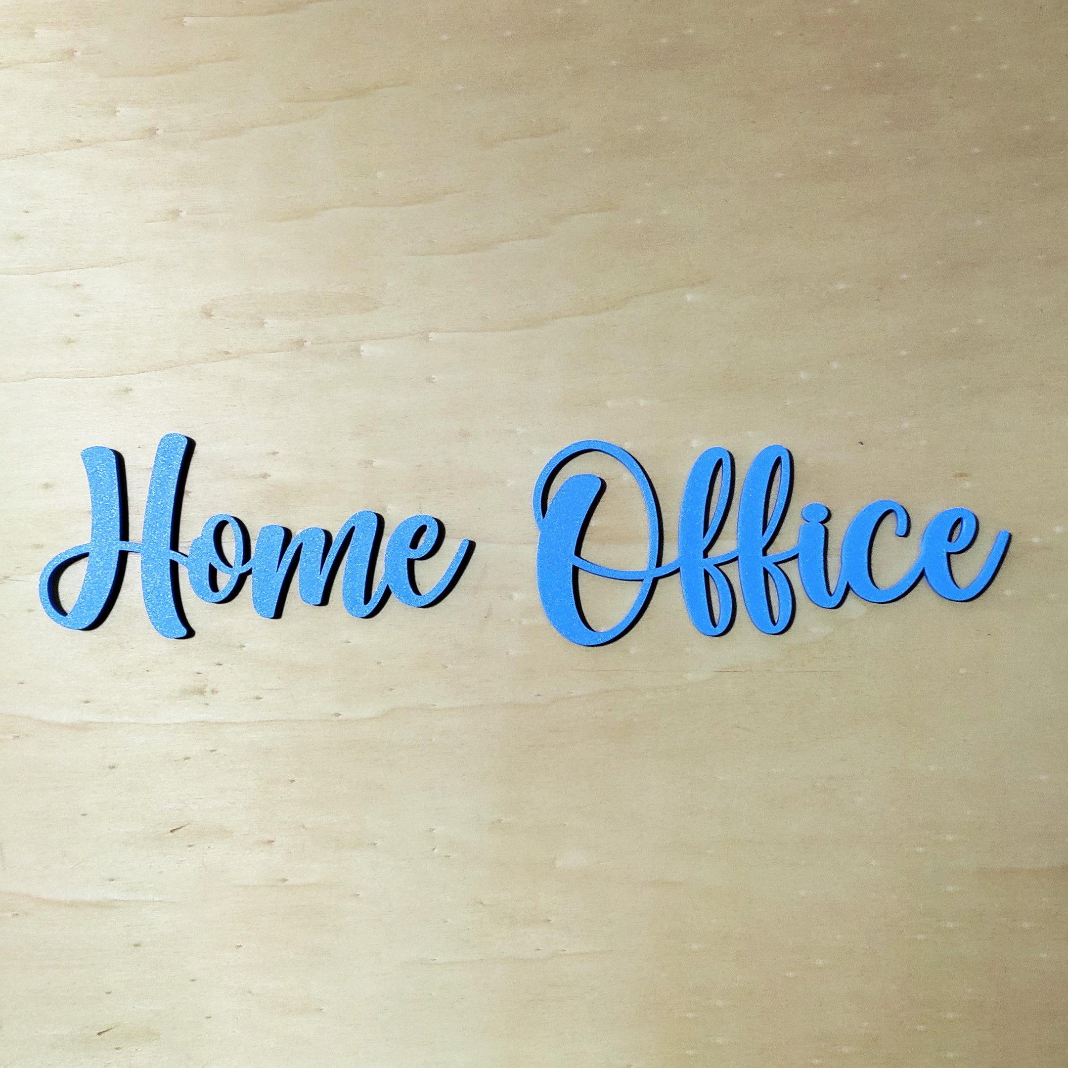 Quadro/ Quadrinho Home Office - Adorno De Parede, Lettering, 3D - Toque 3D:Azul Claro