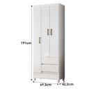 Ver imagem 3 de Guarda Roupa Solteiro 3 Portas com Pés Fit e Armário Multiuso Fit Branco Brilho – Santos Andirá