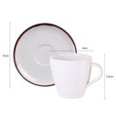 Ver imagem 4 de Jogo 6 Xícaras com Pires 200ml Chá Café Porcelana Tramontina Canyon 12 Peças