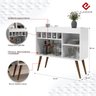 Aparador Adega para Sala Balcão Bar com Porta Garrafas Móveis de Decoração Moderno Cor Branco/madeir - 3