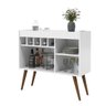Aparador Adega para Sala Balcão Bar com Porta Garrafas Móveis de Decoração Moderno Cor Branco/madeir - 2