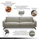 Ver imagem 3 de Sofá Decorativo Thalia 3 Lugares Sala de Estar 240cm Pés em Aço Couro Bege G88 - Gran Belo