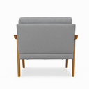 Ver imagem 3 de Poltrona Decorativa Mona Luxo Braço Nogueira:linho Cinza