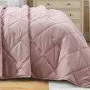 Ver imagem 3 de Kit Cobre Leito Essencial Casal Micropercal 300 Fios Dupla Face Colcha 3 Peças Malva