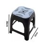 Kit 2 Banquinho de Plástico Banco Banqueta Preto 36cm Altura - 2