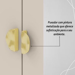 Cômoda Roupeiro com Espelho 2 Portas 4 Gavetas Cristal - Fendi - 8