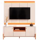 Ver imagem 1 de Rack Bancada com Painel para TV de até 75 100% MDF Holanda Jequitiba-Off White