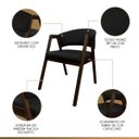Ver imagem 4 de Kit 8 Cadeiras Estofadas para Mesa de Jantar Ravena em Madeira Capuccino Preto Ccs