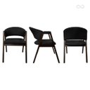 Ver imagem 2 de Kit 8 Cadeiras Estofadas para Mesa de Jantar Ravena em Madeira Capuccino Preto Ccs