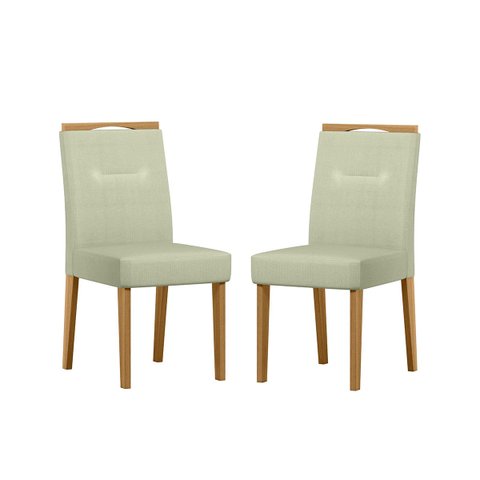 Kit 02 Cadeiras para Mesa de Jantar Estofada Lectus - Luxo sem Cadeiras - New Ceval