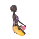 Ver imagem 4 de Bailarina Yoga Yogui Pernas Cruzadas Meditando Degradê Azul Roxo Rosa e Amarelo - Peça em Gesso