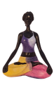 Ver imagem 1 de Bailarina Yoga Yogui Pernas Cruzadas Meditando Degradê Azul Roxo Rosa e Amarelo - Peça em Gesso
