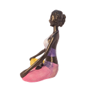 Ver imagem 5 de Bailarina Yoga Yogui Pernas Cruzadas Meditando Degradê Azul Roxo Rosa e Amarelo - Peça em Gesso