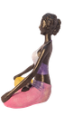 Ver imagem 5 de Bailarina Yoga Yogui Pernas Cruzadas Meditando Degradê Azul Roxo Rosa e Amarelo - Peça em Gesso