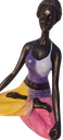 Ver imagem 3 de Bailarina Yoga Yogui Pernas Cruzadas Meditando Degradê Azul Roxo Rosa e Amarelo - Peça em Gesso