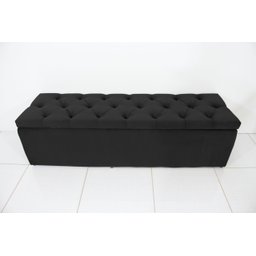 Baú Estofado Capitonê Queen 160x40x45cm Cor Preta - Alto Custo Benefício e Elegância para o Seu Lar - 1