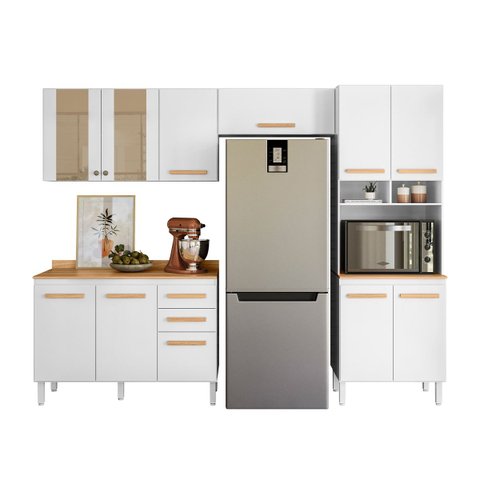 Conjunto de Cozinha Nubia Modulado com 11 Portas 2 Gavetas