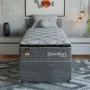Ver mais imagens de Cama Box Baú Solteiro + Colchão Comfort Class Pillow Top Cinza/suede Cinza
