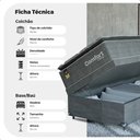 Ver imagem 3 de Cama Box Baú Solteiro + Colchão Comfort Class Pillow Top Cinza/suede Cinza