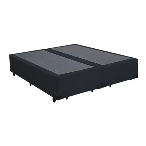 Cama Box Casal Bipartido Corino Preto 37x138x188