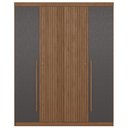 Ver imagem 6 de Guarda Roupa Solteiro 155cm 4 Portas 2 Gavetas Zain Jatobá/Grafite S01 - Mpozenato