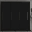 Ver imagem 7 de Guarda-Roupa Casal 100% MDF 3 Portas de Correr 4 Gavetas com Pés Preto Roma