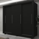 Ver mais imagens de Guarda-Roupa Casal 100% MDF 3 Portas de Correr 4 Gavetas com Pés Preto Roma