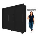 Ver imagem 5 de Guarda-Roupa Casal 3 Portas com 4 Gavetas com Pés 100% MDF Roma Yescasa
