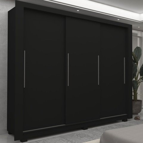 Guarda-Roupa Casal 3 Portas com 4 Gavetas com Pés 100% MDF Roma Yescasa