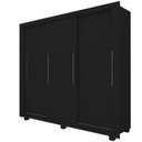 Ver imagem 2 de Guarda-Roupa Casal 100% MDF 3 Portas de Correr 4 Gavetas com Pés Preto Roma