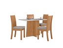 Ver imagem 1 de Conjunto Sala de Jantar Mesa Celebrare 120 Tampo Vidro Off White com 4 Cadeiras Athenas - Lopas Amen