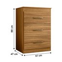 Ver imagem 2 de Cômoda Vitória 61cm 3 Gavetas Linha Cômoda Freijó Moval