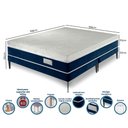 Ver imagem 2 de Cama Box Colchão Paradiso + Base Luxo Queen Azul Estofama