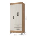 Ver imagem 4 de Guarda Roupa Nilo Solteiro 3 Portas Nature Off White