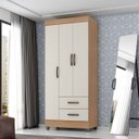 Ver imagem 1 de Guarda Roupa Nilo Solteiro 3 Portas Nature Off White