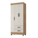 Ver imagem 2 de Guarda Roupa Nilo Solteiro 3 Portas Nature Off White