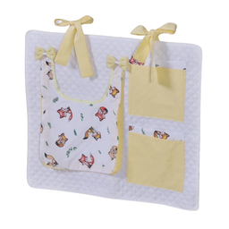 Porta Treco e Fralda Organizador Quarto de Bebê Menino Menina 1 Peça com Laço:raposa Amarelo - 2