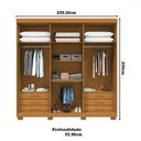 Ver imagem 4 de Guarda-roupa Casal Eliza 6 Portas Ripadas 6 Gavetas 100% Mdf Flex Cinamomo/off White - Acp Móveis