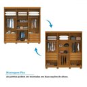 Ver imagem 5 de Guarda-roupa Casal Eliza 6 Portas Ripadas 6 Gavetas 100% Mdf Flex Cinamomo/off White - Acp Móveis
