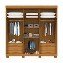 Ver imagem 3 de Guarda-roupa Casal Eliza 6 Portas Ripadas 6 Gavetas 100% Mdf Flex Cinamomo/off White - Acp Móveis