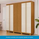 Ver imagem 7 de Guarda-roupa Casal Eliza 6 Portas Ripadas 6 Gavetas 100% Mdf Flex Cinamomo/off White - Acp Móveis