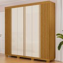 Ver imagem 1 de Guarda-roupa Casal Eliza 6 Portas Ripadas 6 Gavetas 100% Mdf Flex Cinamomo/off White - Acp Móveis